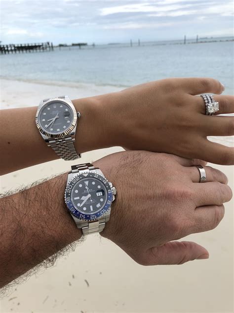 matching his and hers rolex|men wearing Rolex watches.